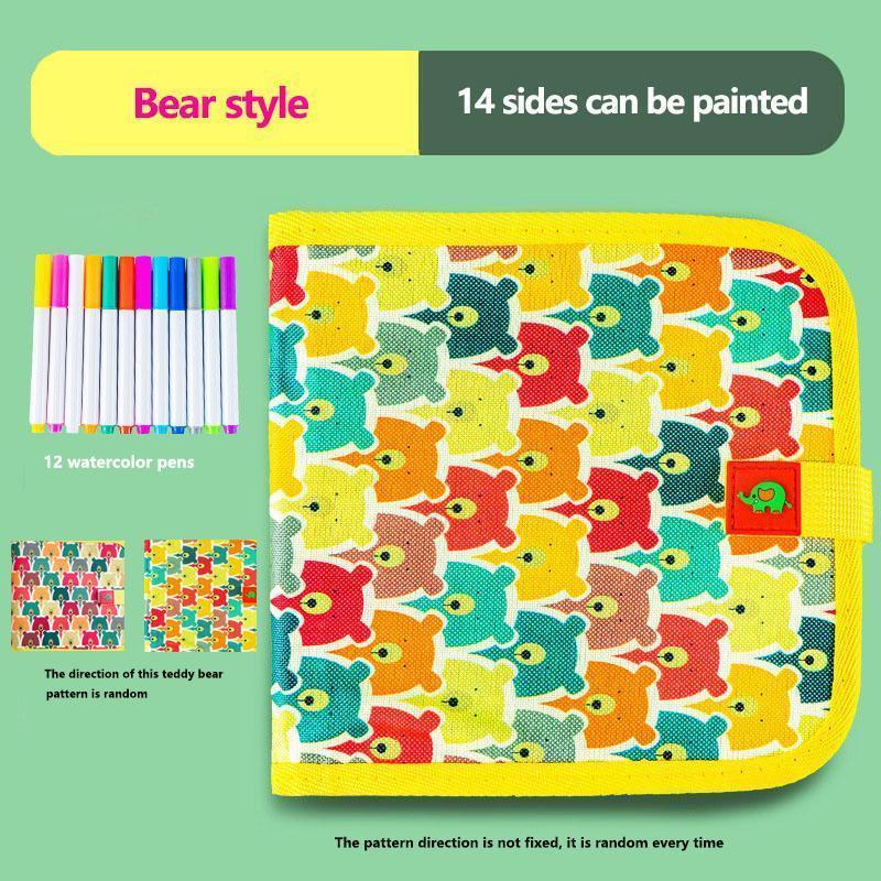 2026 Kids Erasable Drawing Set, Waterproof Magic Book with Watercolor Pens, Creative Dinosaur Bird Bear Writing Painting Kit, Boys Girls Gift
