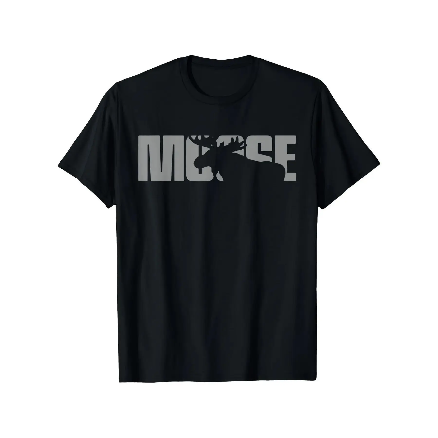 Moose Lover Apparel Men's & Women's T-Shirt - Heavyweight 100% Cotton Moose Graphic Tee Loose Fit Streetwear Shirt for Moose Hunters Wildlife Lovers - Ideal Birthday/Christmas Gift for Outdoorsy Adults Everyday Outfit Casual Wear Street Style Vintage Desi