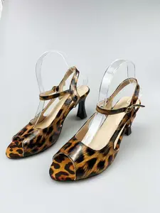 Women's Fashion Leopard Print High Heel Sandals, Pu Leather Sandals, Elegant Peep Toe Sandals for Party, Daily Clothing Decor, Summer Shoes for Indoor & Outdoor, Elegant Fashionable Sandals, Footwear