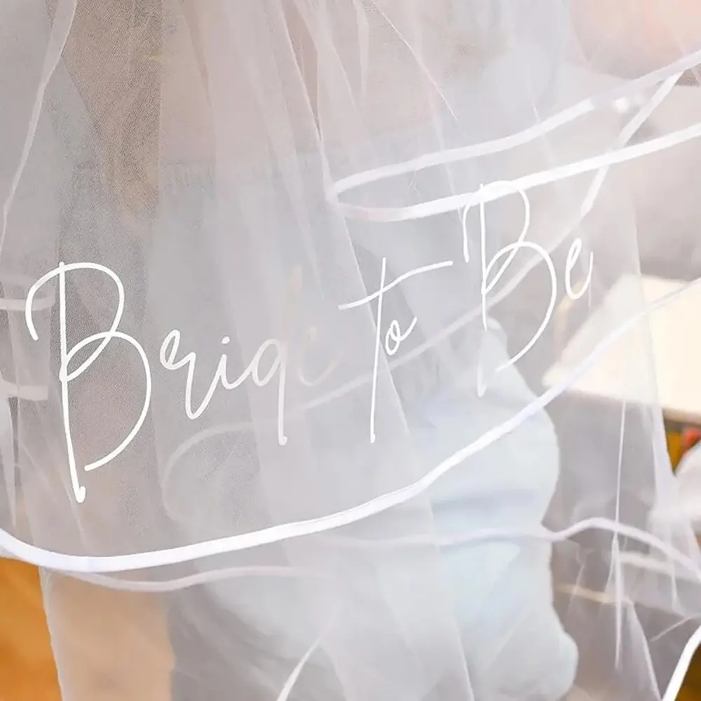Bride to be white Short Veil wedding veils with comb Bach weekend girls trip Bachelorette hen do Party bridal shower beach pool rustic wedding engagement decoration Future Mrs gift photo props