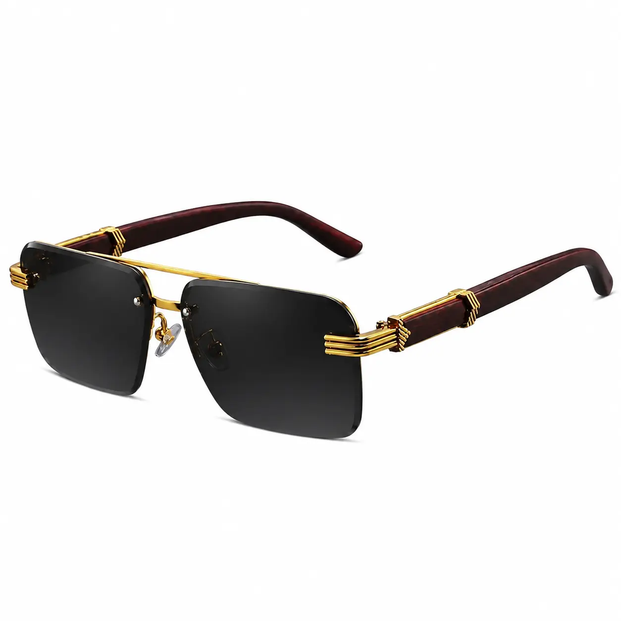 Vintage-Inspired Unisex Oversized Square Sunglasses with Double Bridge Detail — Lightweight Retro Eyewear Featuring Durable Acetate Frames, UV400 Protection, and Comfortable Nose Pads, Perfect for Casual Outings, Music Festivals, Beach Days, and Everyday