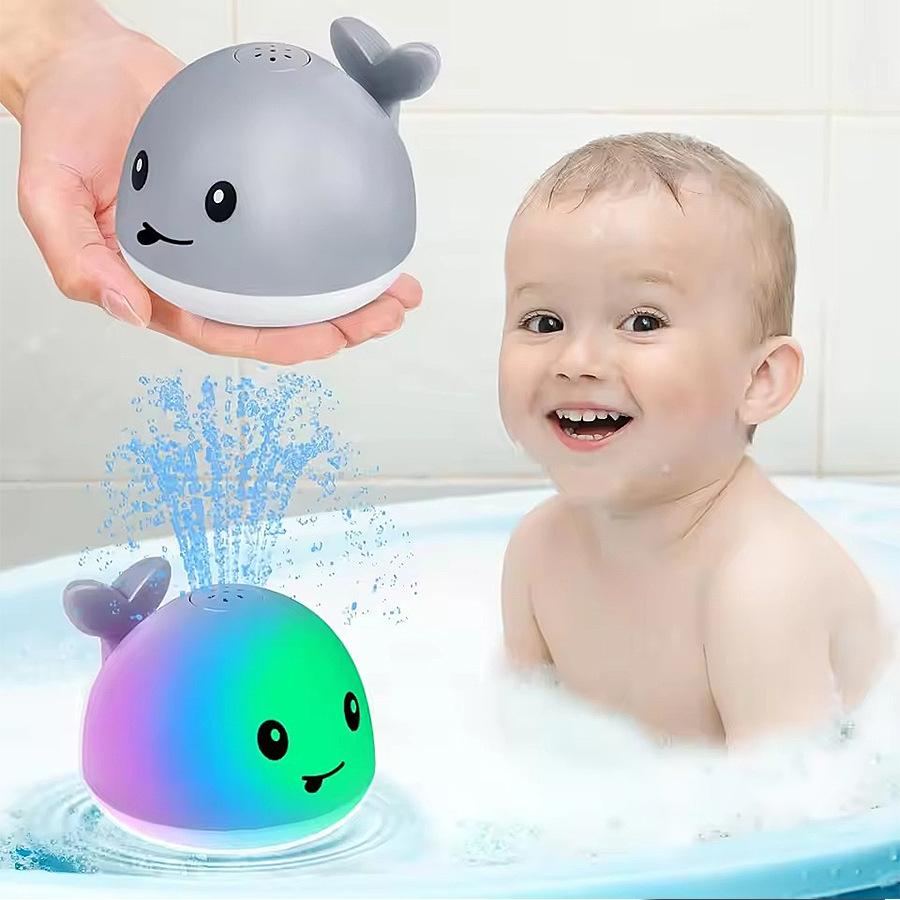[Upgraded] Viral Whale Bath Toy Sprinkler with RGB Lights| USB Rechargeable Sensory Water Toy for Toddlers & Kids| Automatic Color Changing Fountain| Perfect Birthday & Christmas Gift for Ages 3+| Level Up Bath Time Fun