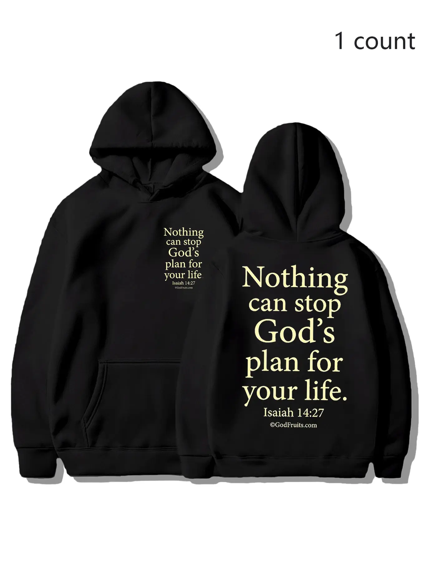 Td Isaiah 14:27 Hoodie, Oversized Soft Brushed Fleece, Kangaroo Pocket, Inspirational Bible Verse, Unisex Cream, Fall Winter Casual