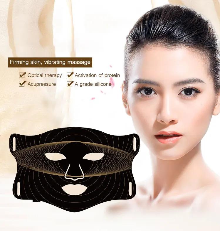 Manufacturer Customizable Facial Red Led Mask Beauty 4 Color Infrared Led Light Therapy Photon Face Silicone Mask