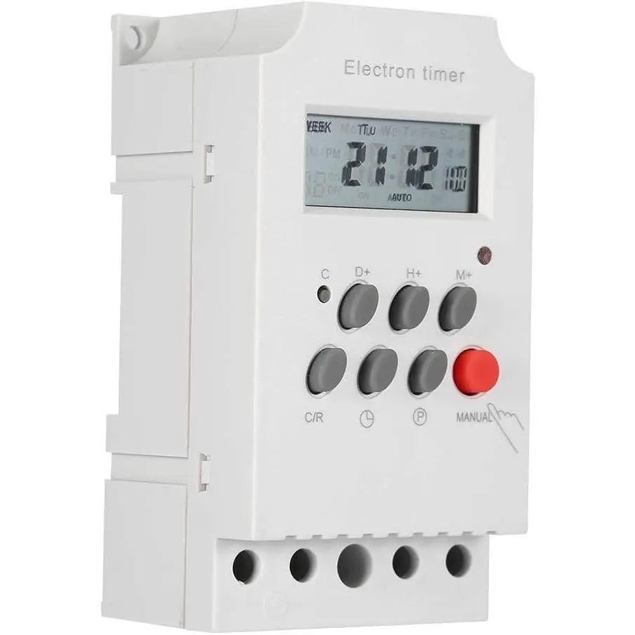 30A Digital Timer Switch Programmable Electronic Time Control 7 Day Heavy Duty Digital Programmable Timer AC 220V