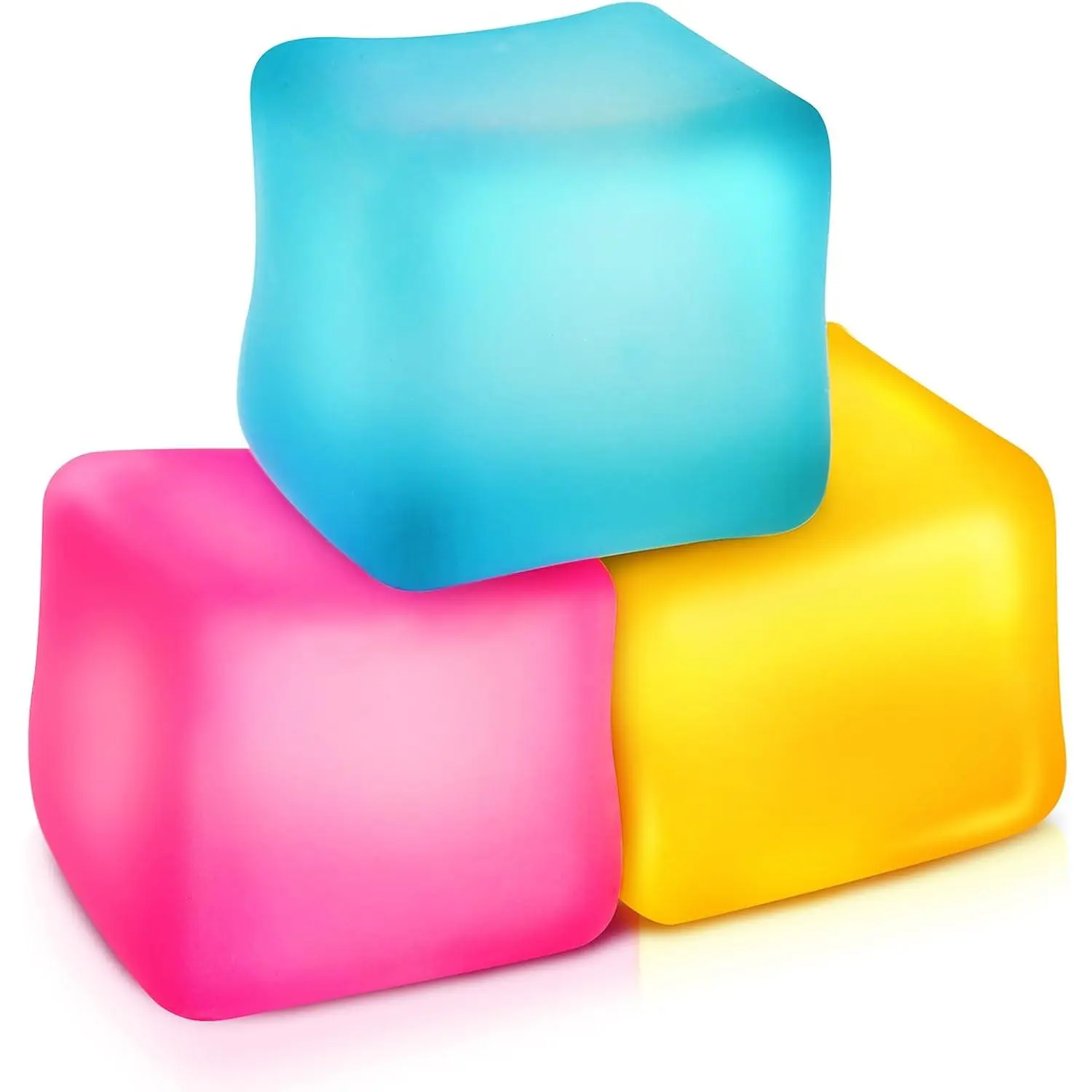 Fidget Toys Stress Cube 3 Pack: High Density Gel Filled Sensory Toys, 2.1" Cube, Anxiety Relief Squishy Fidget Toys, Stress Balls  Adults Kids Children Teens, Fidgets  Classroom