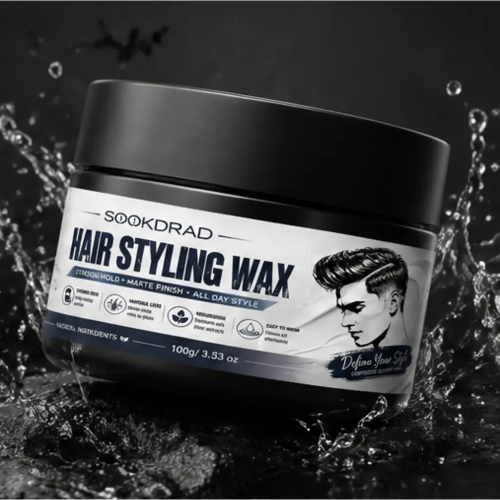 hair styling wax, strong hold, matte finish, all day style, natural look, easy to wash, enriched with plant extracts, natural ingredients, for men, hair styling, 100g/3.53oz