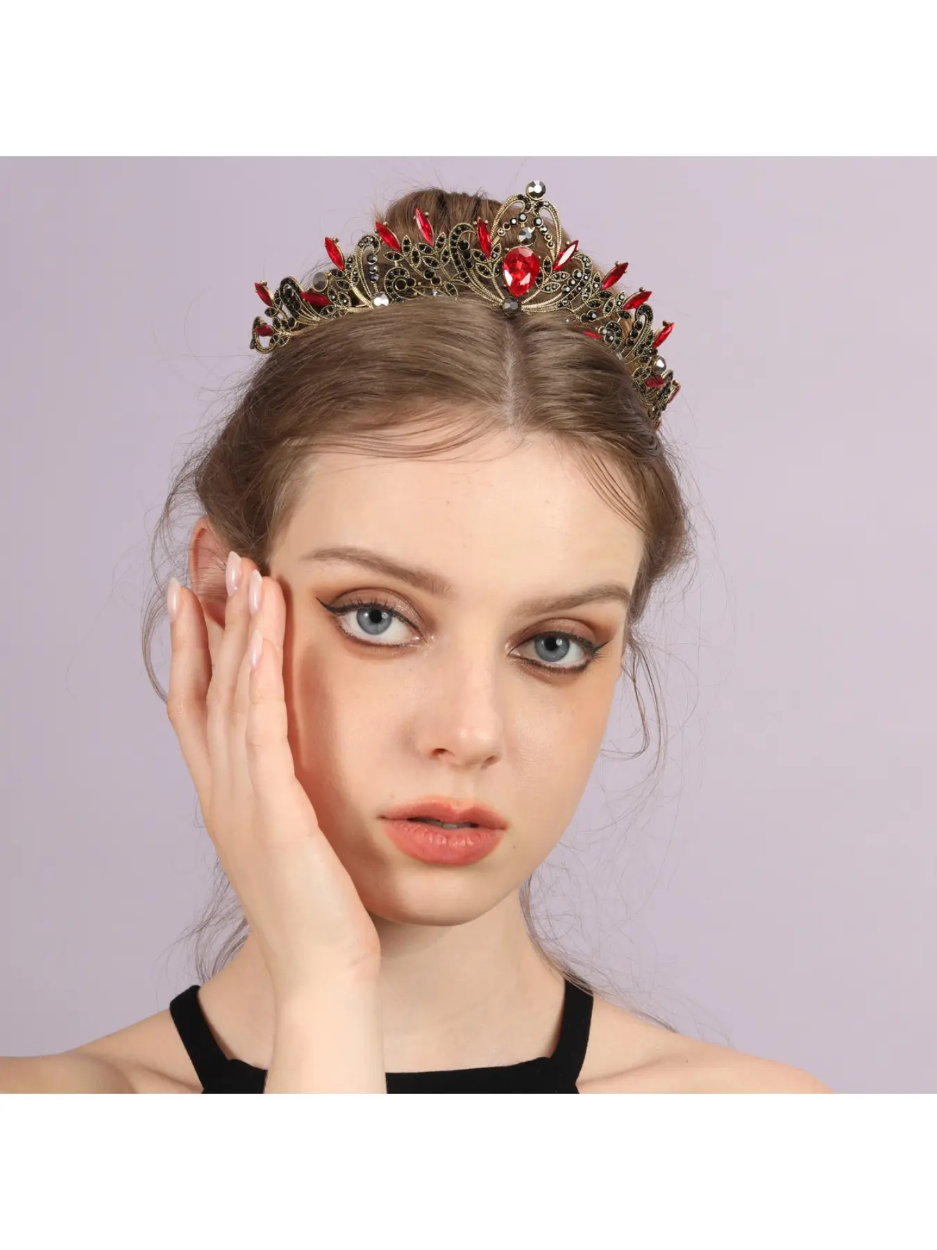 Bridal crown headpiece party princess birthday headband light luxury wedding dress accessory tiara hair ornament