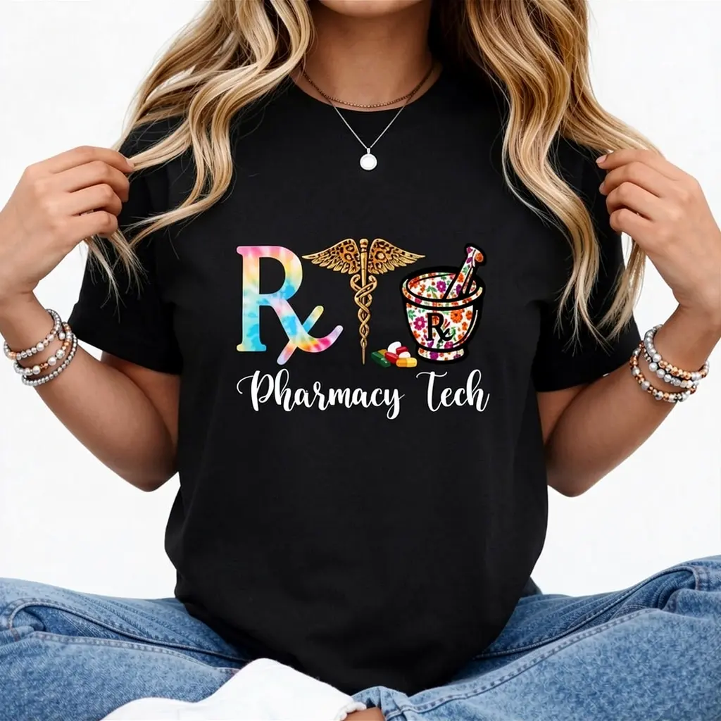 Pharmacy Tech Certified Pharm Technician Pharmacist Design Summer Casual Shortsleeve Cotton T-Shirt