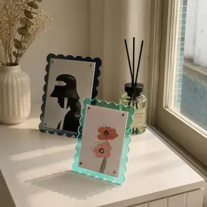 6/7 Inch Colorful Acrylic Frame, Dual-Sided Magnetic Display, HD Transparent Panel, Foldable Stand, Modern Minimalist Home Decor
