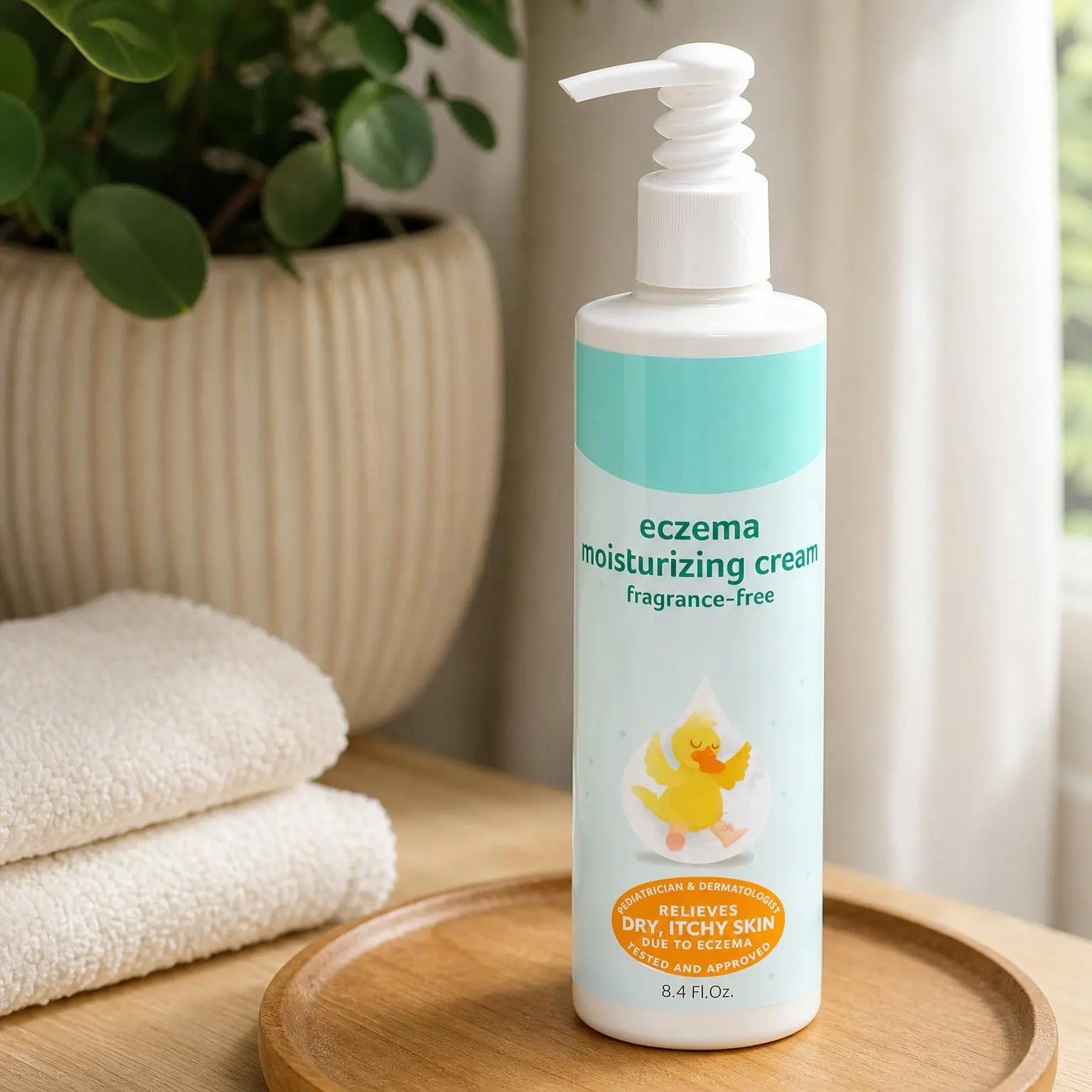 Baby Lotion for Sensitive Skin and Eczema, Moisturizer for Dry Skin, 8.4 oz, Lightly Fragranced, Vegan, Cruelty-Free(Gift)