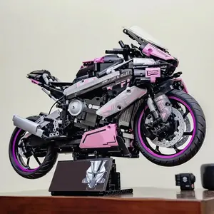 1920 Motorcycle Models, Pink Motorcycle Building Blocks, Bricks, 1:5 Scale Vehicle Train Assembly Toy, Home Decoration Creative Display Item, Birthday Gift for Boys, Holiday Gift for Adults