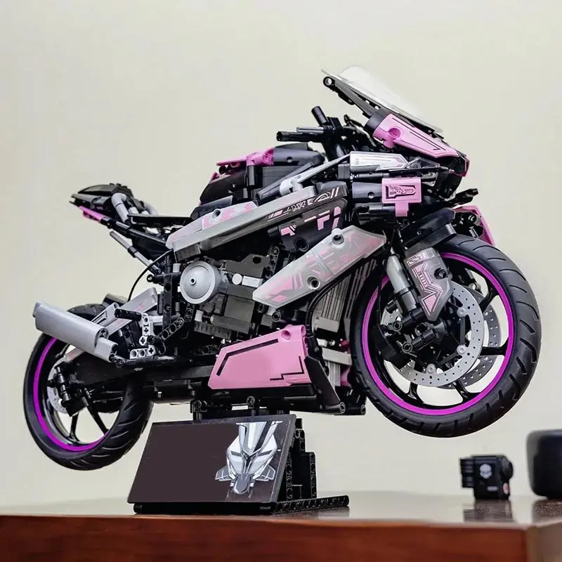 1920 Motorcycle Models, Pink Motorcycle Building Blocks, Bricks, 1:5 Scale Vehicle Train Assembly Toy, Home Decoration Creative Display Item, Birthday Gift for Boys, Holiday Gift for Adults