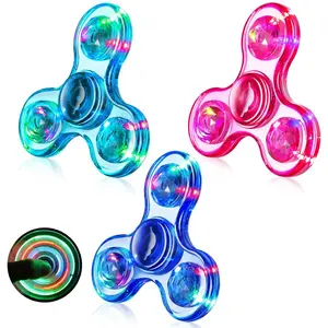 Fidget Spinner 3 Pack, Light up Sensory Fidget Toys Adults Kids 4-8-12 with Autism ADHD, Kids Travel Toys Anxiety Stress Relief Teen Boy Gifts, Classroom Prizes Glow Birthday Party Favorsfidget toys