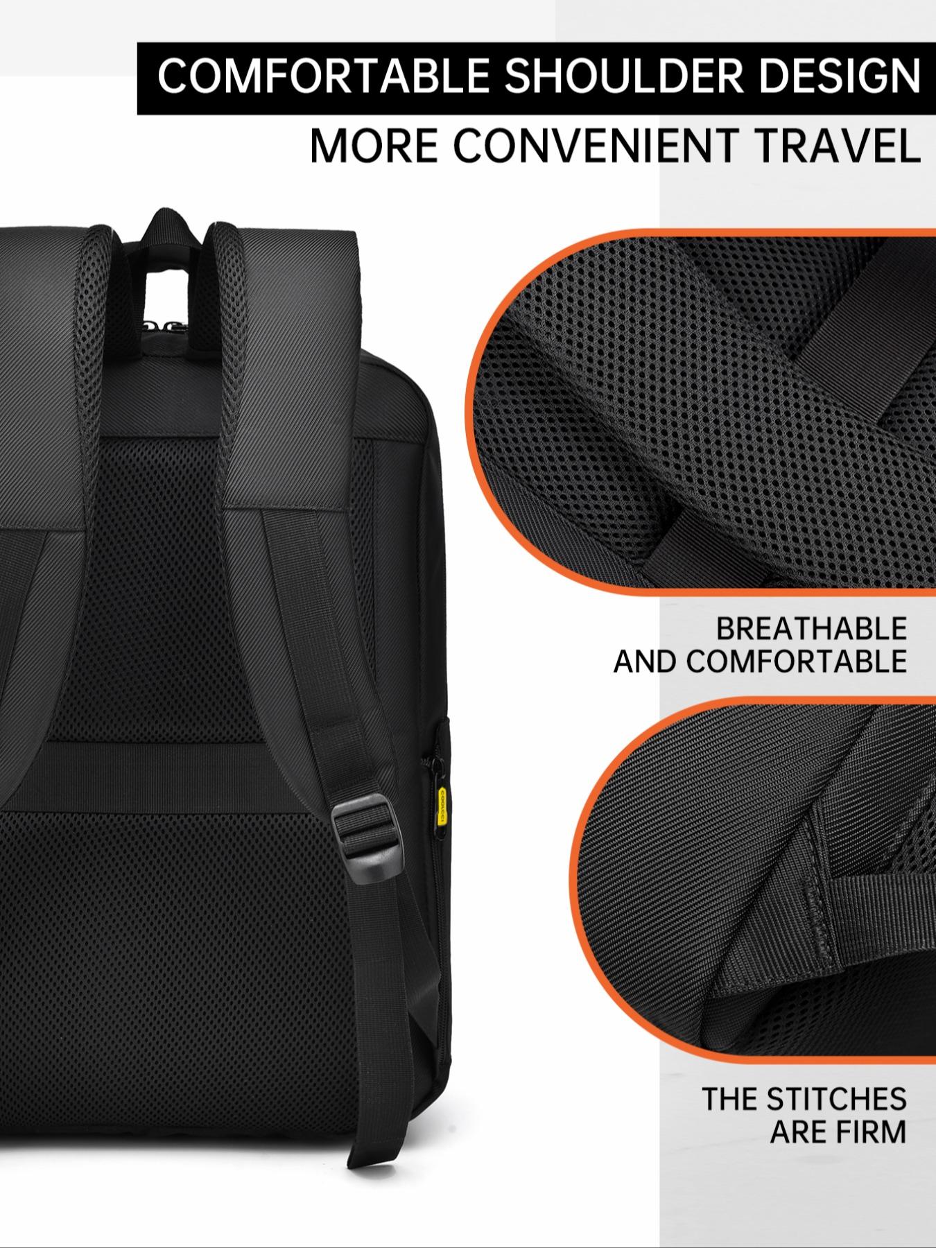 Business Style Large Capacity Backpack, Lightweight Zipper Backpack, Casual Solid Color Backpack for Men, Business Travel Backpack