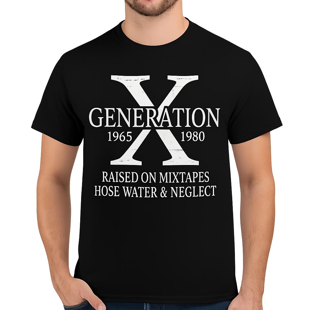 Retro Casual Short Sleeve T-Shirt for Gen X Raised on Mixtapes Hose Water and Neglect