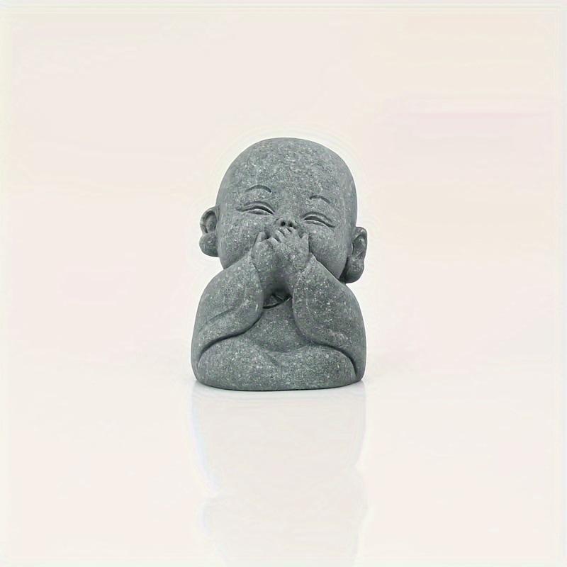 Cute Zen Style Resin Monk Statue, See No Evil Hear No Evil Speak No Evil Design, Perfect for Home and Garden Decor, Indoor and Outdoor Unique Buddha Statue