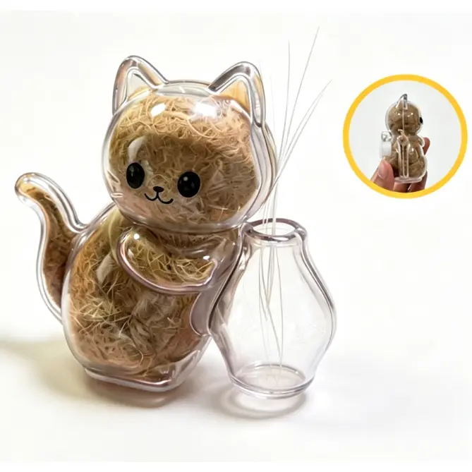 Pet Keepsake Memorial Magnet, Cat Fur and Whisker Storage Capsule, Personalized Pet Loss Keepsake for Refrigerator, Durable Glass and Wood Design