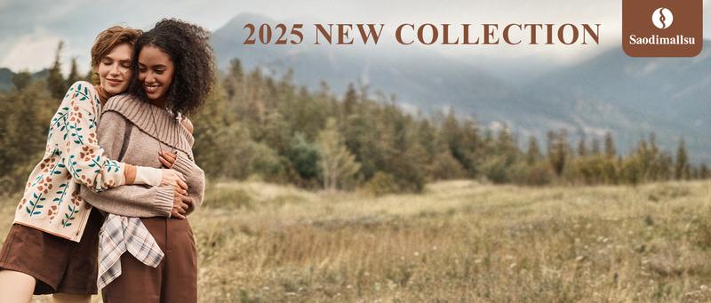 Saodimallsu Womens Oversized Sweater 2025 Fall Trendy Fuzzy Crew Neck Long Sleeve Casual Tunic Sweaters