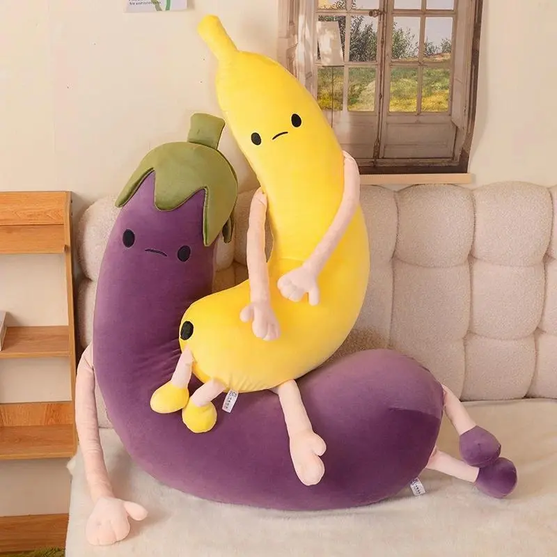 Soothing Pillow Banana Eggplant Suitable for Bedroom Home Decoration Soft Materialplush pillow ，stuff Suitable for Holiday Gifts