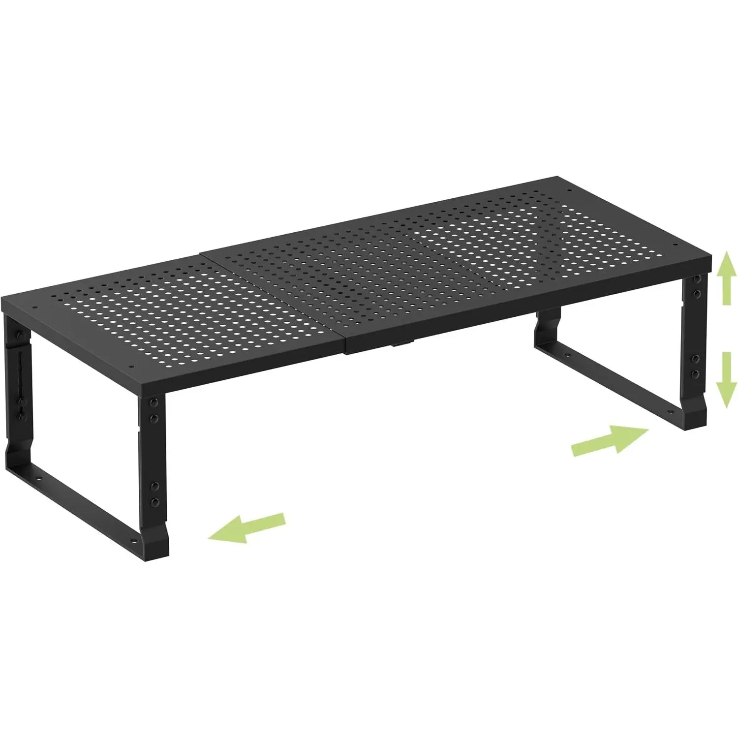 Heavy-Duty Adjustable Metal Shelf Organizer - Expandable & Stackable Pantry Storage Rack for Kitchen, Bathroom, RV, Cabinets(1 Pack/Black, Medium)