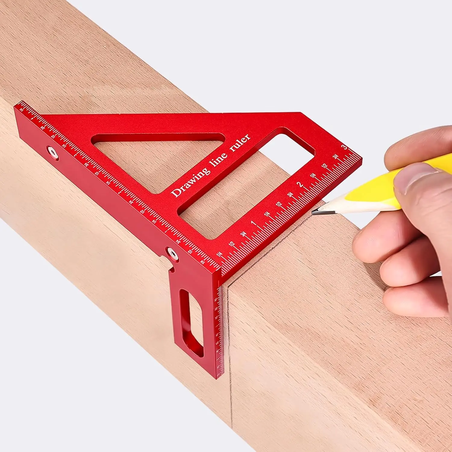 Mini  Multi Angle Measuring Ruler, Precision Carpenter Square |   Alloy Miter Triangle Square, 45/90  Drawing Line Ruler for Woodworking & Layout