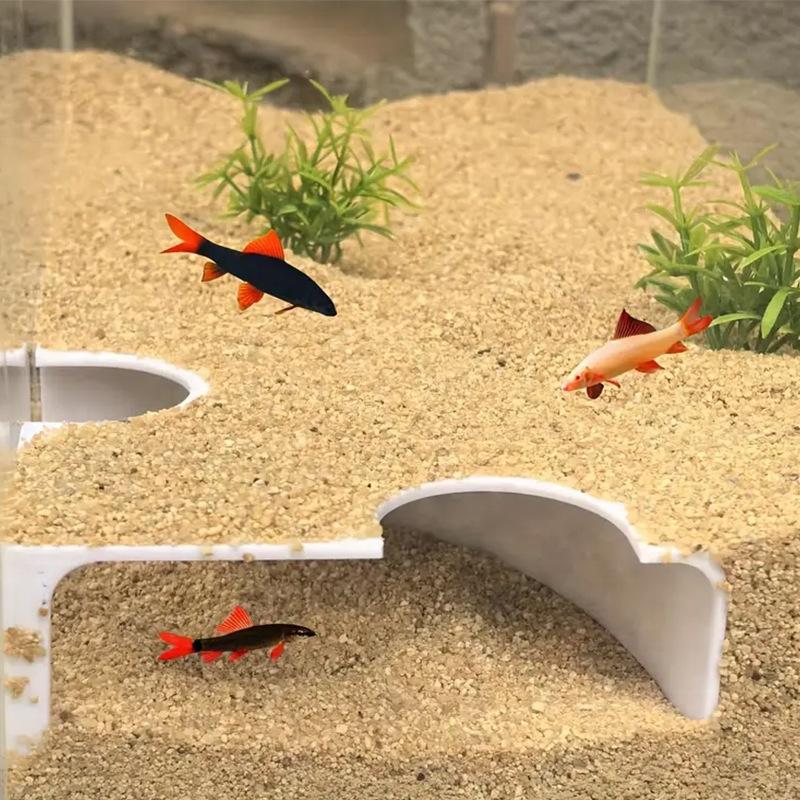 Aquarium Underground Two Hole Corner Cave Viewing Fish & Shrimp Tunnel Undergravel Hide Decor for Corydora Catfish Kuhli Loach Pleco Betta Fish Qita11