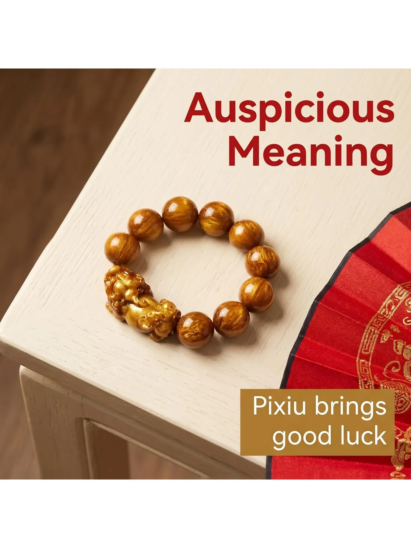 Vintage Lucky Charm Bracelet Golden Sea Willow Pixiu Beads Shiny Bangle Daily Wear Party Gift Christmas Carnival All Season Jewelry Brings Good Fortune