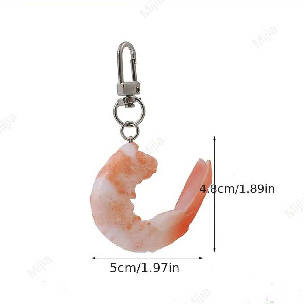 Imitation Shrimp Meat Key Chains Creative Food Keychain for Women Bag Pendant Novelty Funny Scene Decoration Party Gift