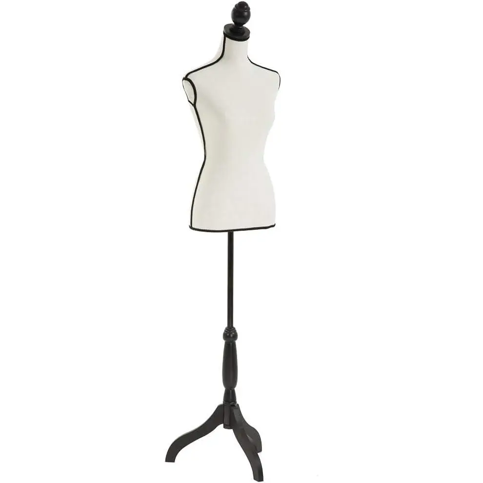 Mannequin Torso Manikin Dress Form Height Adjustable Female Mannequin Dress Model Display Torso Body Tripod Stand Clothing Forms (Cream, 59-67 Inches)