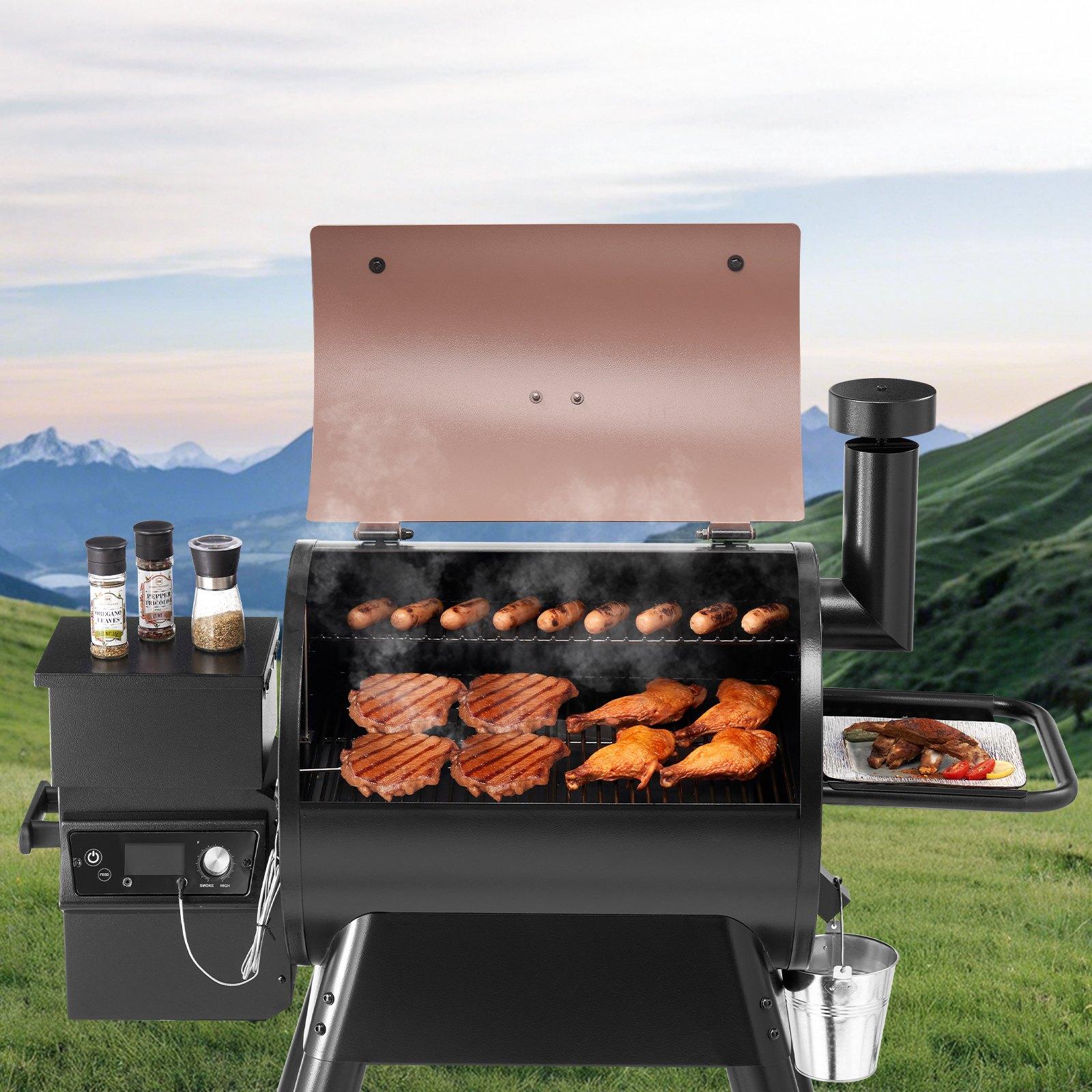 VEVOR Wood Pellet Grill Smoker, 8 in 1 BBQ Grills for Outdoor Cooking, 575 Square Inches Cook Area Electric Smokers, with WiFi-app Control, LCD Screen Controller, Meat Probe, 500 ° F Max Temperature