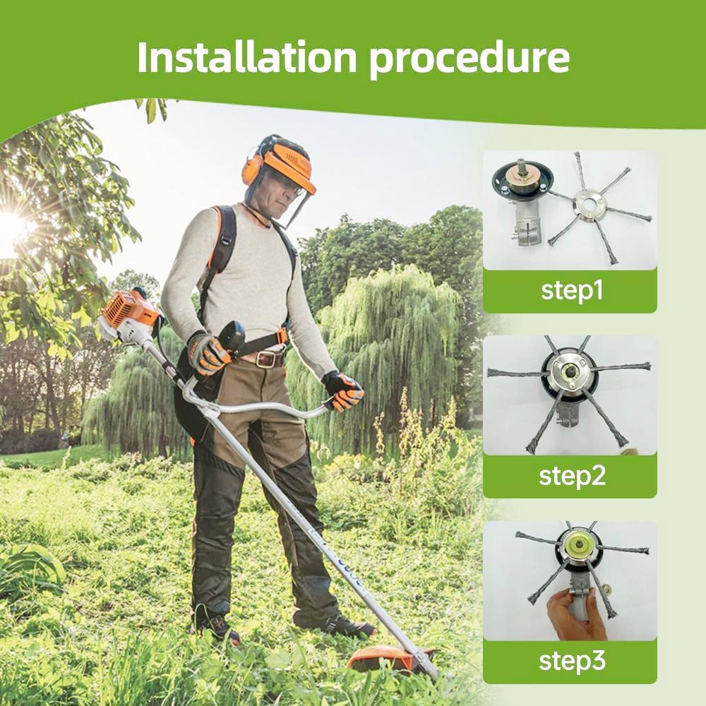 1 Pack Upgraded lithium weeding blade, 6 Inches Steel Wire Weed Trimmer Head,Replacement Weed Wacker Attachment for Electric Cordless String Trimmers,Spindle 5mm Tool