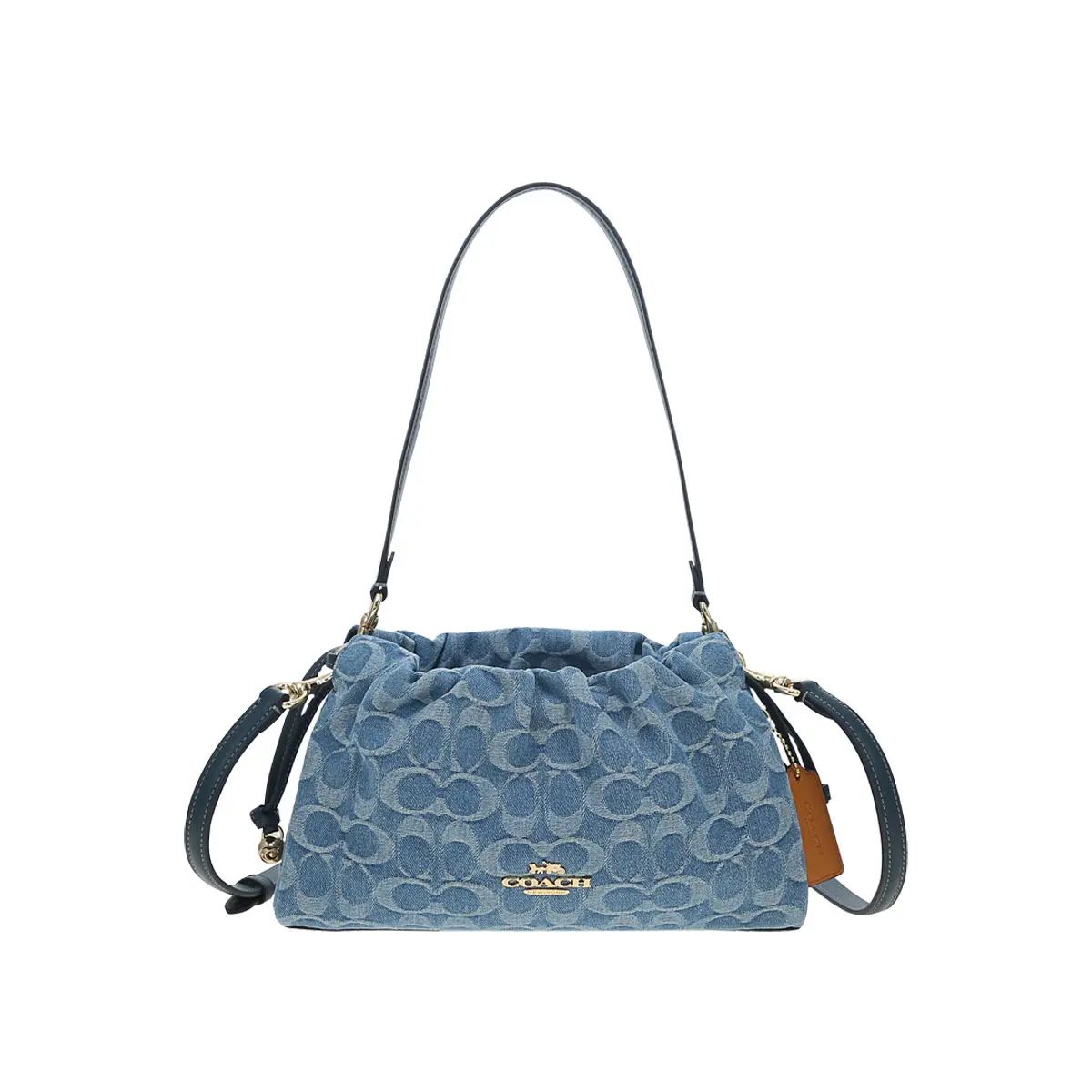 COACH Faye 26 Cloud Bag with Gold-Tone Hardware, Denim Monogram Fabric, Women’s Medium Crossbody and Shoulder Bag in Blue