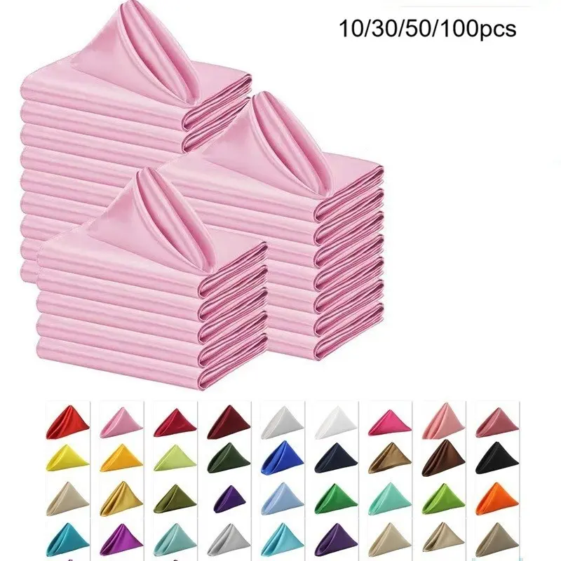 TableLinensforLess 17"x17" Polyester Cloth Napkins, Set of 10-100pcs | Easy-Care, No-Iron Finish, Superior Color Retention, Machine Washable