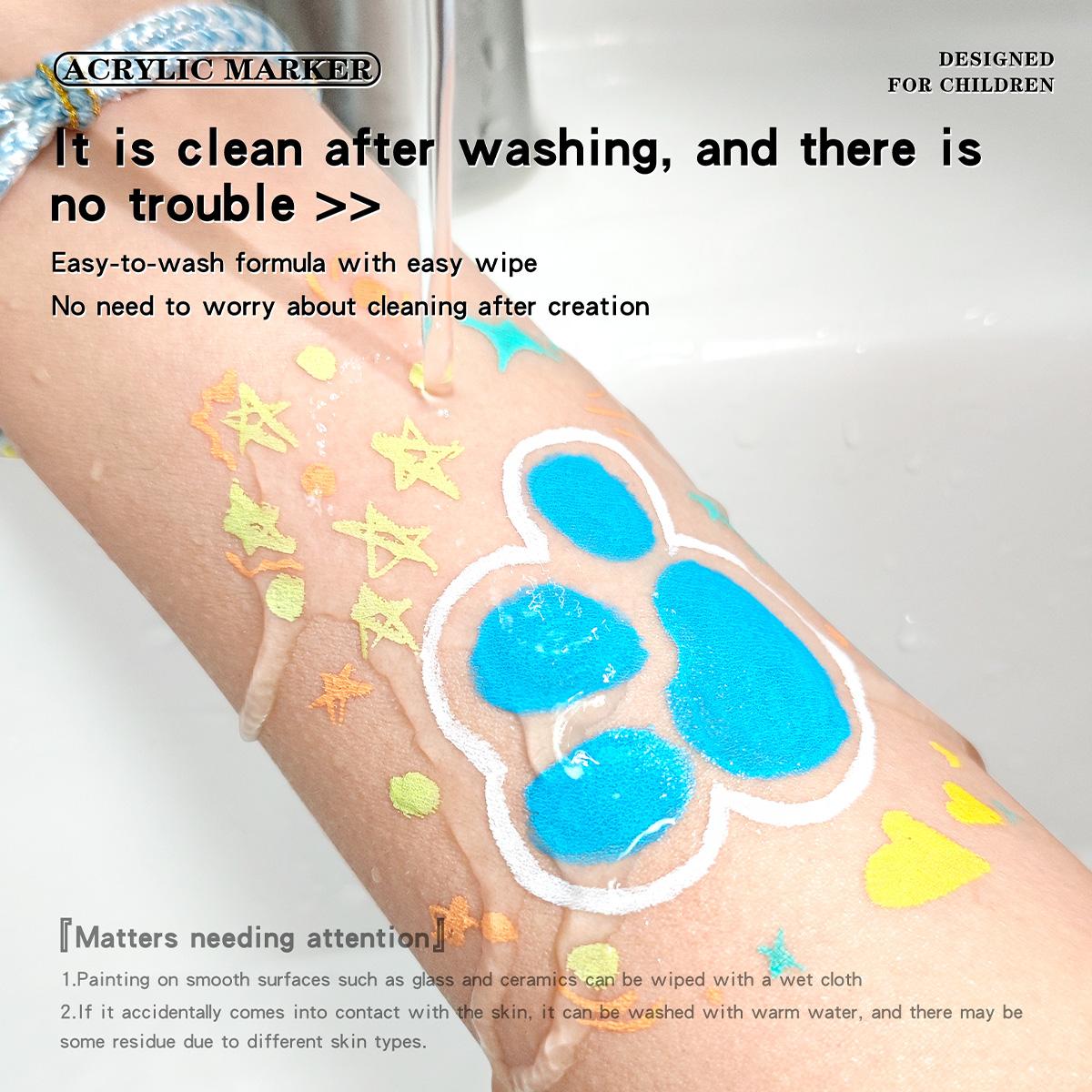 Acrylic Paint Marker Set, 1 Box Acrylic Paint Pen with Box, Fine Tip Markers Set for Wood, Stone, Canvas, Glass, Fabric, Egg, Rock Painting and DIY Crafts