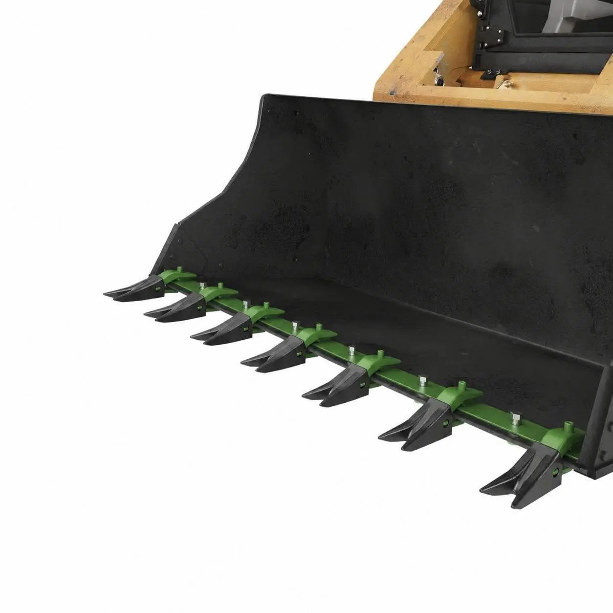 Bucket Tooth Bar, 46"-61'', 6/7 Teeth Heavy Duty Tractor Bucketfor Sub-Compact Tractor & Skid Steer, No-Drill Installation, Efficient Soil Excavation and Bucket Protection,4560 Lbs Capacity, Green/Black
