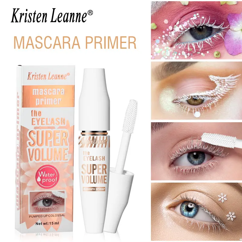 White Lash Primer Mascara Volumizing Curling Lash Setting Makeup Water Resistant Smudge Resistant Long Holding Fluffy Lash Base for Holiday Dinner Club Daily Eye Makeup