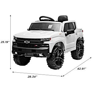 GARVEE 12V Ride On Car - Licensed Chevrolet Silverado GMC Electric Truck with Remote Control, MP3/Bluetooth, Spring Suspension, LED Lights, Battery Powered, Perfect for Toddlers, Red