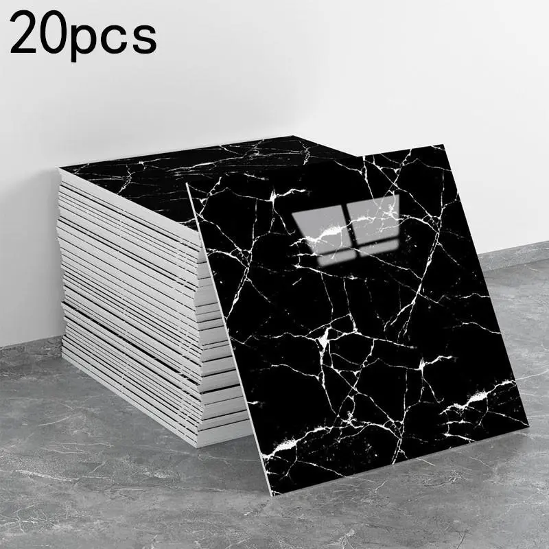 20 pieces of self-adhesive marble wall tiles, Tile Wall Decals, Waterproof marble stickers, waterproof and oil-resistant foam board, thickened, easy to cut and clean, ideal for bathroom and kitchen, home decoration, quick installation