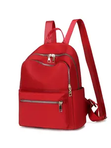 Classic Solid Color Oxford Cloth Backpack for Women - 13.8x9.8x5.9in, Black Red, Large Capacity Travel Daypack, Versatile Student School Bag, Backpacks for School, Office Work Commute
