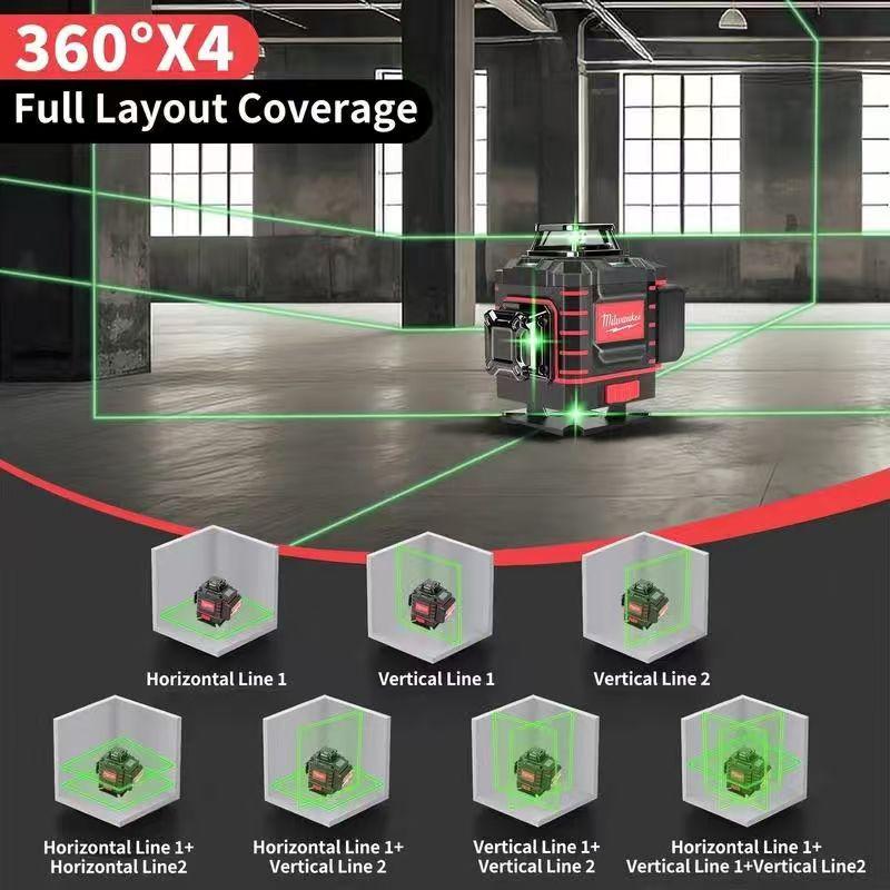 Milwaukee Degree Vertical Cross Laser Level 360 Green Beam  Horizontal And Rechargeable Battery Tools cycle groover