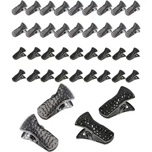40 Pack Mini Metal Sewing Clips with Non-Slip  Pads,No Marks  Fabric Clips for Crafts Quilting  Making Office(Deep Black+Black)