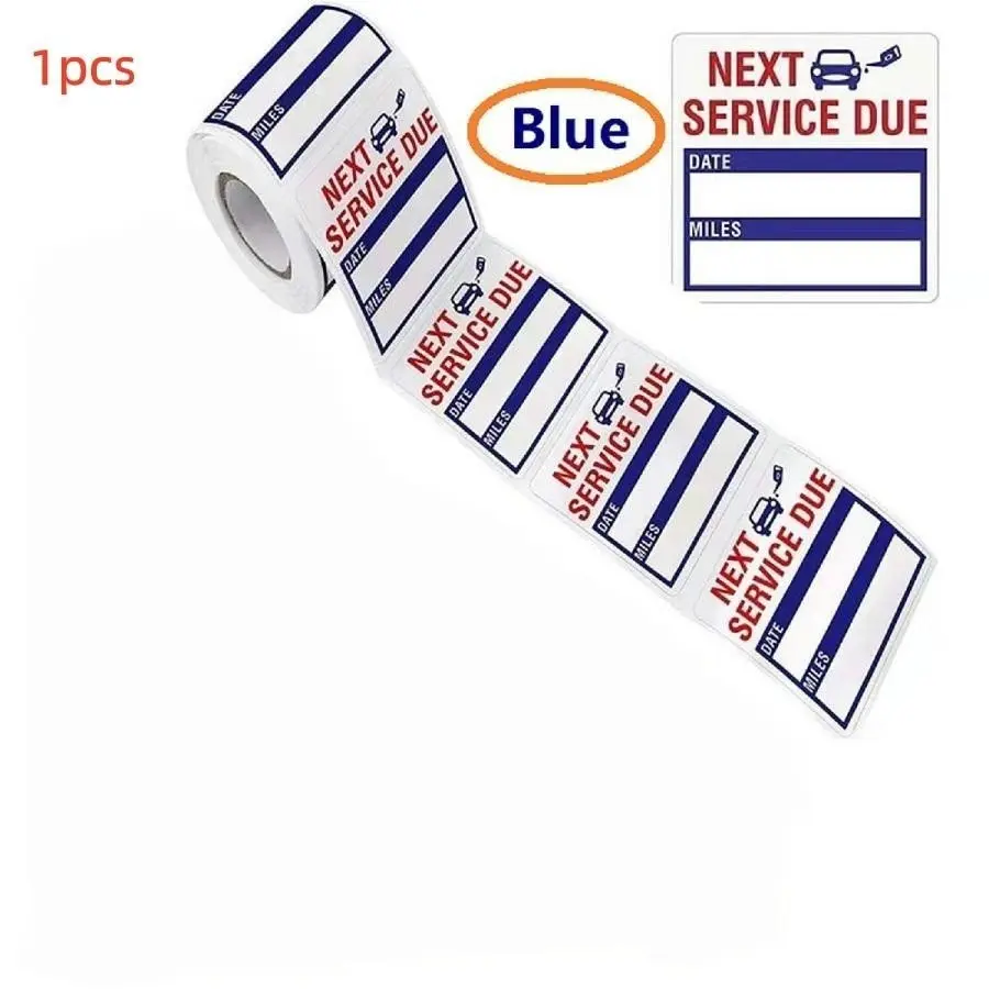 300 Sheets High-Quality Oil Change Stickers, 2x2 Inch Removable Service Reminder Labels, Blue, Durable Waterproof Reusable Car Maintenance Stickers