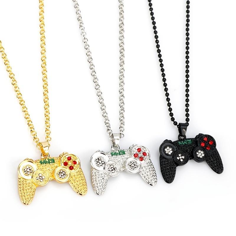 Golden Plated Game Console Pendant Necklace - A Perfect Hip Hop Accessory Boys' Holiday Jewellery Stylish cross necklace