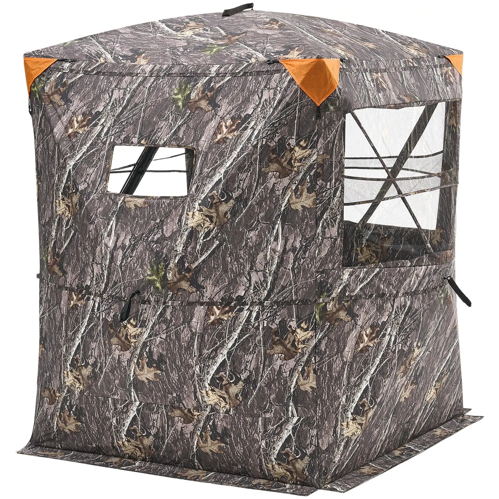 【Summerfinds】VEVOR Hunting Blind, 2 to 3 Person Thermal Ground Blind with Tri-Leg Chair, Carrying Bag, Silent Zipper Door, Window, 59x59x79 in Durable Concealed Shelter, 59 x 59 in Heat-Sealed Cotton, 12.42 kg Portable Camouflage Tent for Turkey Hunti, Ea