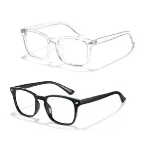 Fashion Computer Gaming Glasses Square Frame Lightweight Eyewear for Men Women Clear Lens Daily Use Party TV Glasses