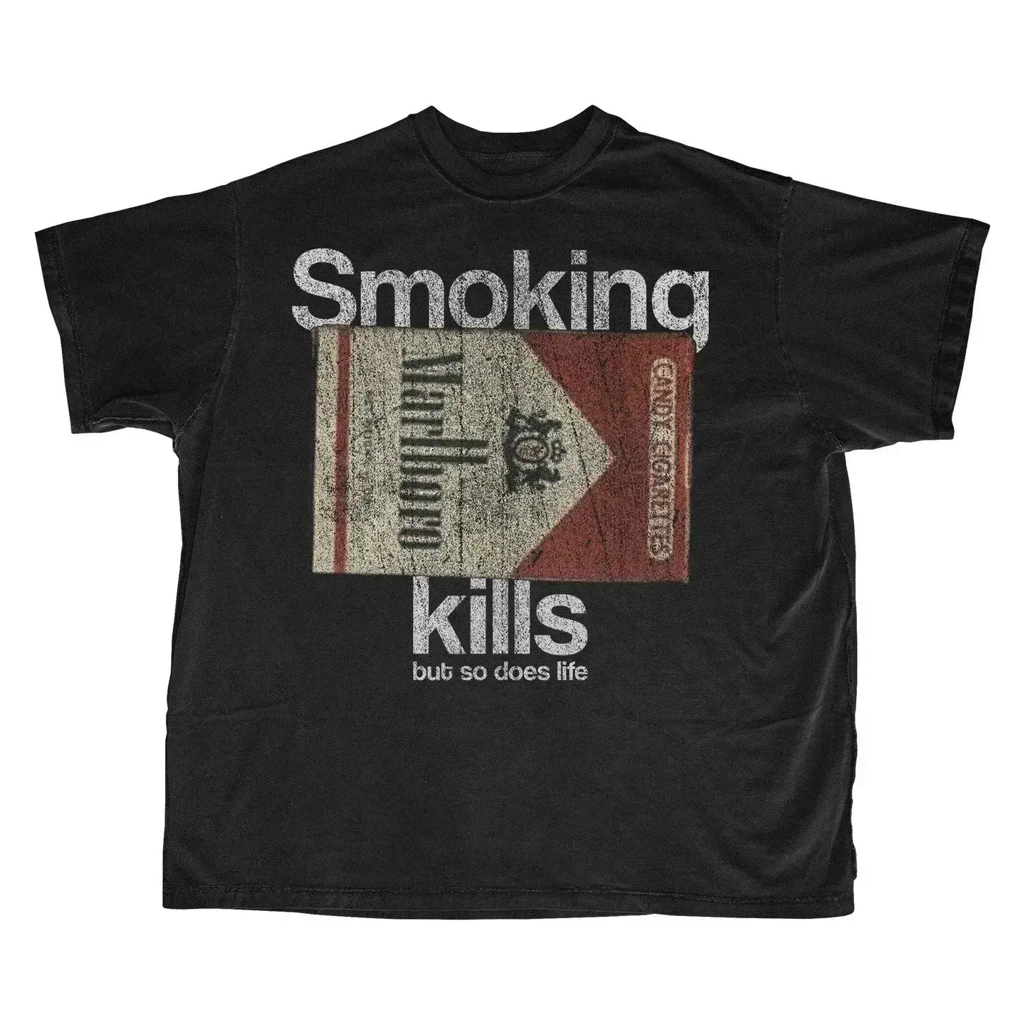 Retro Graphic T-Shirt - "Smoking Kills - But So Does Life" Unisex Casual Top