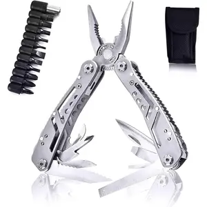 Multitool, 24-in-1 Stainless Steel Pocket Knife with Screwdriver Sleeve, Self-locking Pliers with Sheath-Perfect for Outdoor, Survival, Camping, Hiking, and Simple Repairs