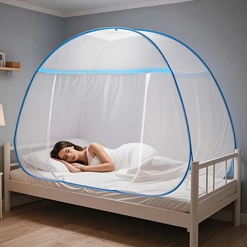 Easy Setup Pop-Up Mosquito Net Tent, Full Edge Coverage, Perfect for Summer Outdoor Camping, Home Indoor Use, And Other Purposes, Portable Outdoor Camping Shelter for Hiking, Backyard, And Family Use