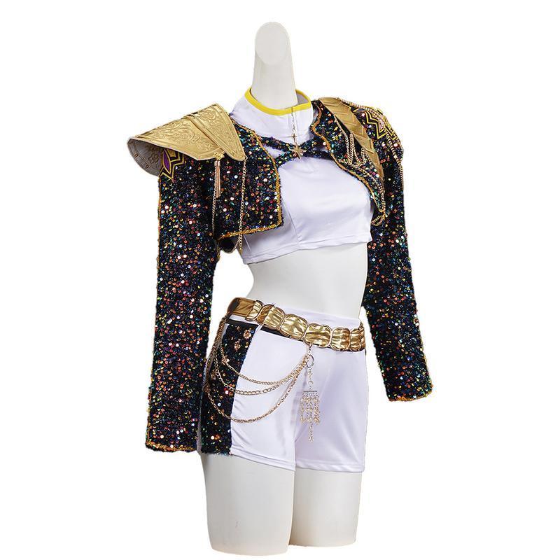 KPop Demon Hunter Gold Outfit  | Fantasy Cosplay Costume for Stage, Party & Dance Performances Clothes